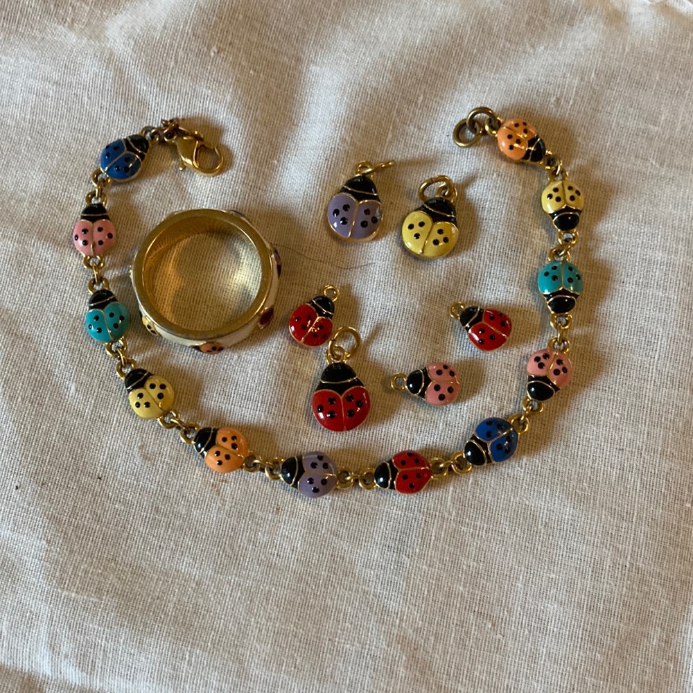 Lady bug charms bracelet